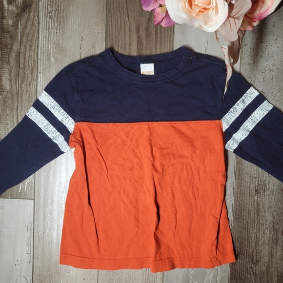 Gymboree Blue Orange and White Long Sleeve Raglan Tee Boys Size XS (4) - Picture 3 of 12